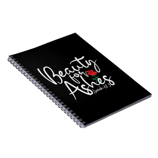 Beauty For Ashes Black Uni Ruled Notebook Notizblock (Rechte Seite)