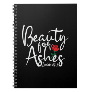 Beauty For Ashes Black Uni Ruled Notebook Notizblock
