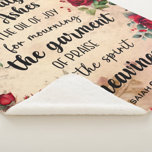 Beauty For Ashes, Isaiah 61:3, Rose-Schrift Sherpadecke (3/4)