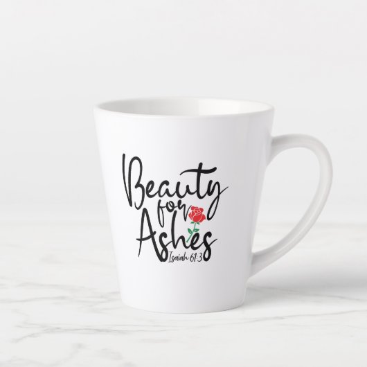 "Beauty for Ashes" - Kleine Latte Tasse 12 oz. (Rechts)