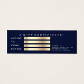 Beauty Gift Certificate Blue Navy Gold Lash Logo (Rückseite)
