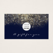 Beauty Gift Certificate Blue Navy Gold Lash Logo (Vorderseite)