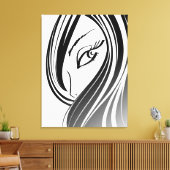 Beauty Girl Gesicht Wrapped Canvas Leinwanddruck (Insitu (Wohnzimmer))