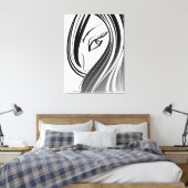 Beauty Girl Gesicht Wrapped Canvas Leinwanddruck (Insitu (Schlafzimmer))