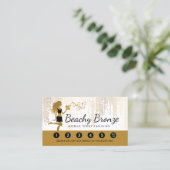 Beauty Girl Gold Bronze Rain Muster Spray Tanning Visitenkarte (Stehend Vorderseite)