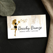 Beauty Girl Gold Bronze Rain Muster Spray Tanning Visitenkarte