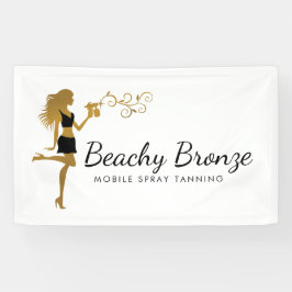 Beauty Girl Gold Bronze Spray Tanning Banner