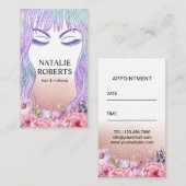 Beauty Girl Makeup Artist Salon Terminkarte (Vorne/Hinten)