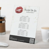 *~* Beauty Girly RED LIPS Tabletop Pedestal Sign Sockelschild (In SItu)