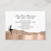 *~* Beauty Girly Rose Gold Long Hair Goddess Visitenkarte (Rückseite)