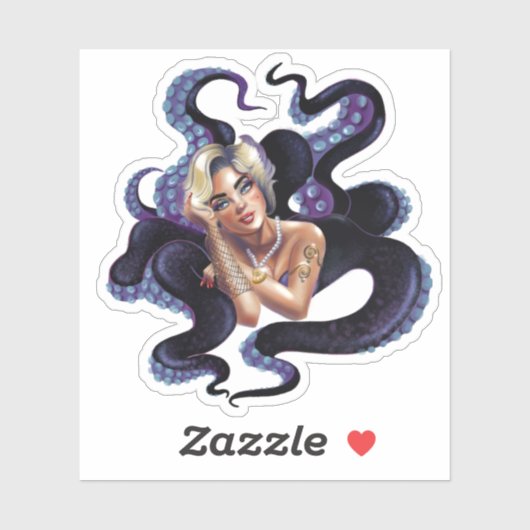 Beauty Goddess Octopus Sticker (Blatt)