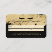 Beauty Gold Dusted Eyelash Black & Gold Luxuriöse Terminkarte (Vorderseite)