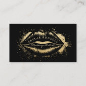 Beauty Gold Dusted Lips Black & Gold Luxuriöse Treuekarte (Rückseite)