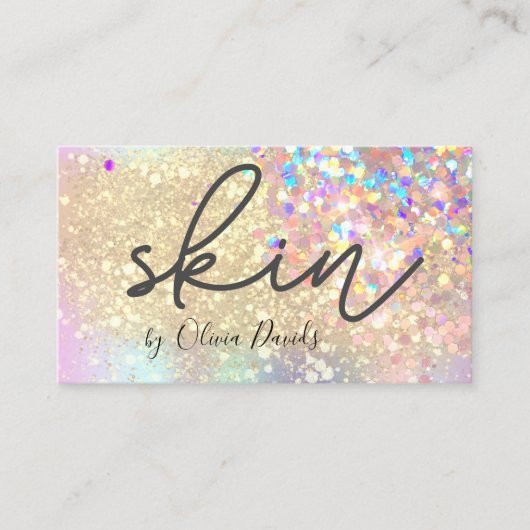 Beauty Gold Glitzer Skincare Salon Esthetician Visitenkarte (Vorderseite)