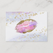 *~* Beauty Gold Pastel Glitzer Rosa Lippen Makeup Visitenkarte (Vorderseite)