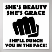 Beauty Grace Punch Funny Poster (Vorne)