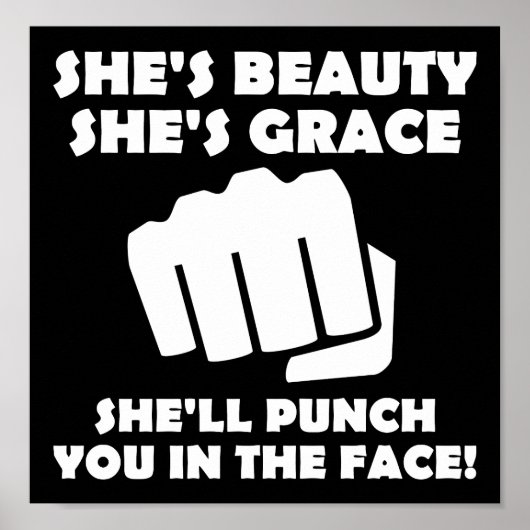 Beauty Grace Punch Funny Poster blass (Vorne)