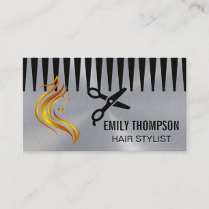 Beauty Hair Logo   Kamm Schere Visitenkarte