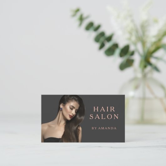 Beauty Hair Salon Business Card Visitenkarte (Stehend Vorderseite)