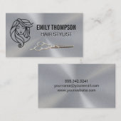 Beauty Hair Salon Logo | Stylist-Schere Visitenkarte (Vorne/Hinten)