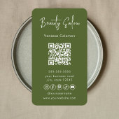 Beauty Hair Salon Pink Lime Green Business Card Visitenkarte