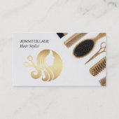 Beauty Hair Scissors Salon Logo | Stylist Visitenkarte (Vorderseite)