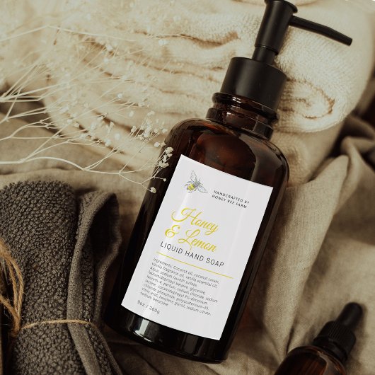 Beauty Honigbiene Gelbe Seife Etikett