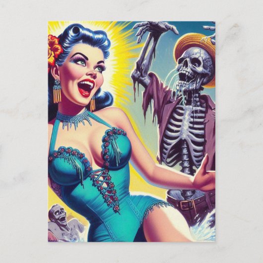 Beauty Horror Girl Postkarte (Vorderseite)