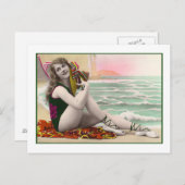 Beauty im grünen Anzug Postkarte (Vorne/Hinten)