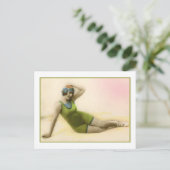 Beauty im Kiwi-Anzug Postkarte (Stehend Vorderseite)