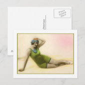 Beauty im Kiwi-Anzug Postkarte (Vorne/Hinten)