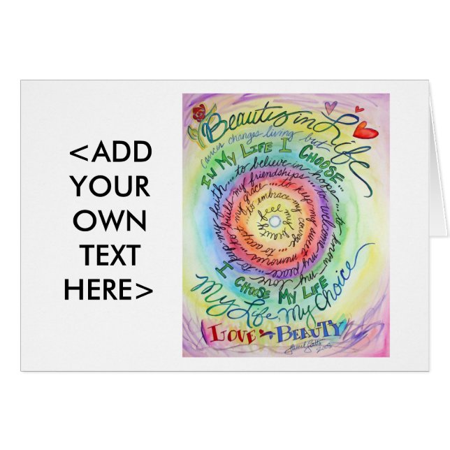 Beauty in Life Rounded Rainbow Card (Vorderseite (Horizontal))