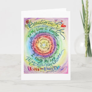 Beauty in Life Rounded Rainbow Card Karte