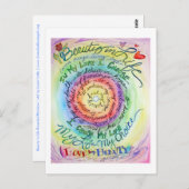 Beauty in Life Rounded Rainbow Postcard Postkarte (Vorne/Hinten)