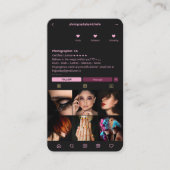 Beauty Instagram Fotos Black Pink Ästhetik Visitenkarte (Vorderseite)