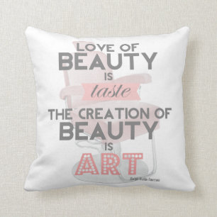 Beauty ist Art Vintag Cosmetologin Throw Pillow Kissen