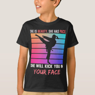 Beauty Karate Girl Kick You Taekwondo Jiu Jitsu T-Shirt