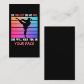 Beauty Karate Girl Kick You Taekwondo Jiu Jitsu Visitenkarte (Vorne/Hinten)