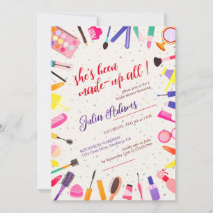 Beauty Kosmetisches Haarstil Make-up Brautparty Einladung