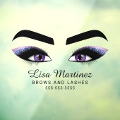 Beauty Lash Brow Business Lila Glitzer Fensteraufkleber (Blatt 3)
