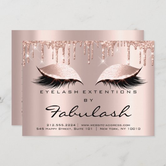 Beauty Lash Extension Aftercare Instruction Park Einladung (Vorne/Hinten)
