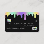 Beauty Lash Nail Tech Holographic Credit Style Visitenkarte (Vorderseite)