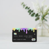 Beauty Lash Nail Tech Holographic Credit Style Visitenkarte (Stehend Vorderseite)