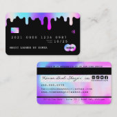 Beauty Lash Nail Tech Lila & rosa Credit Style Visitenkarte (Vorne/Hinten)