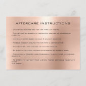 Beauty Lashes Aftercare Rose Begleitkarte (Rückseite)