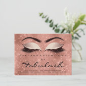 Beauty Lashes Aftercare Rose Einladung (Stehend Vorderseite)