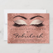 Beauty Lashes Aftercare Rose Einladung (Vorderseite)