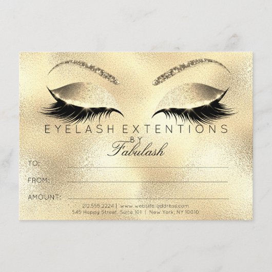 Beauty Lashes Makeup Certificate Geschenk (Vorderseite)