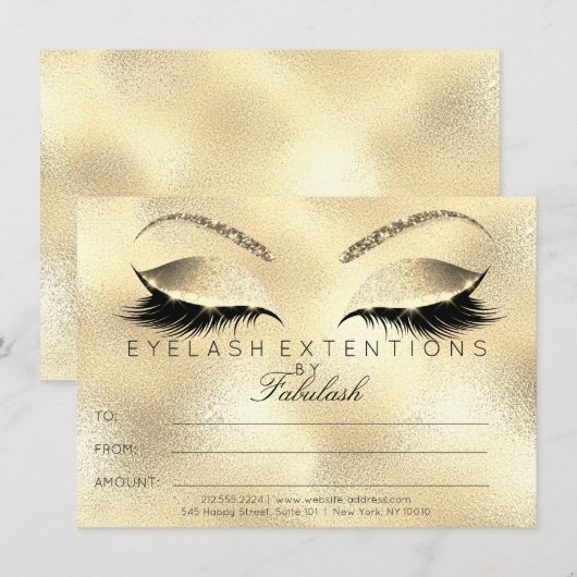 Beauty Lashes Makeup Certificate Geschenk (Vorne/Hinten)