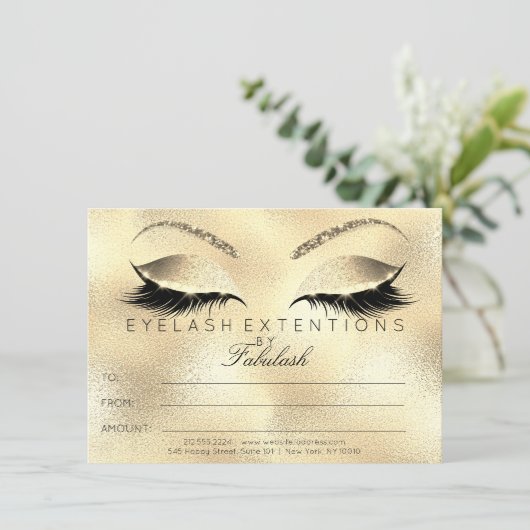 Beauty Lashes Makeup Certificate Geschenk (Stehend Vorderseite)